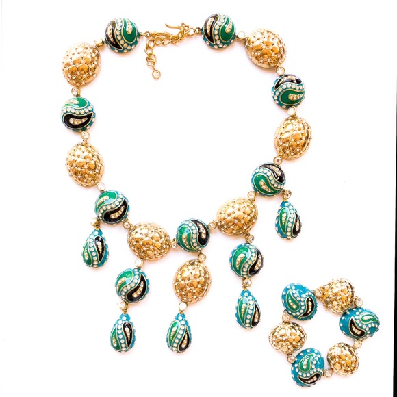 Jewelry - Brand New Gold & Teal Jewelry Set